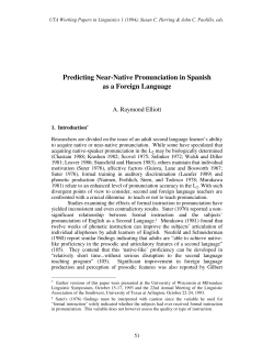 Predicting Near-Native Pronunciation in Spanish as a Foreign