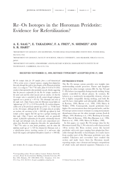 Re&ndash;Os Isotopes in the Horoman Peridotite