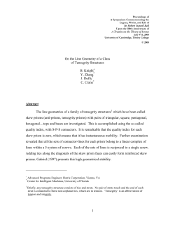 1 On the Line Geometry of a Class of Tensegrity Structures B