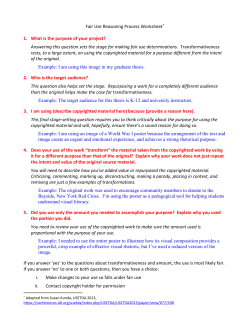 Fair Use Reasoning Process Worksheet
