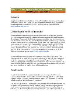 ARA 311 &ndash; Art Appreciation and Human Development