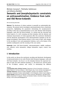 Evidence from Latin and Old Norse-Icelandic