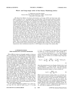 Short- and long-range order of the binary Madelung lattice
