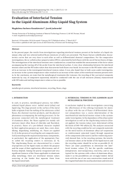 Evaluation of Interfacial Tension in the Liquid Aluminum Alloy