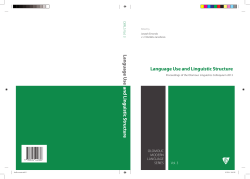 Language U se and Linguistic Structure Language Use and