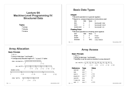 Lecture 6A Machine-Level Programming IV: Structured Data Basic
