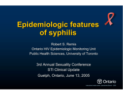 Epidemiologic features of syphilis