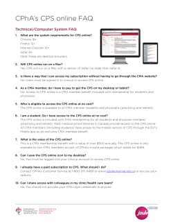 CPS online FAQ - Canadian Medical Association
