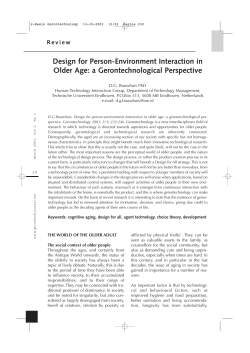 Design for Person-Environment Interaction in Older Age: a