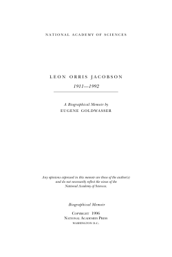 Leon Jacobson - National Academy of Sciences