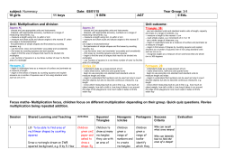 Learning overview Block A Year 2