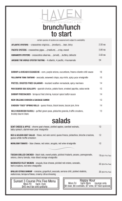 to start salads brunch/lunch