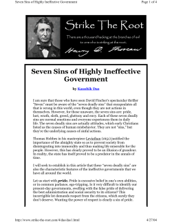 Seven Sins of Highly Ineffective Government
