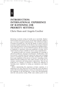 introduction: international experience of rationing (or priority setting)