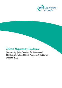 Direct Payments Guidance - Department for Education
