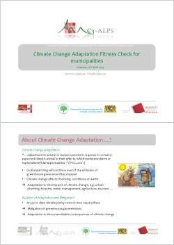 Climate Change Adaptation Fitness Check for municipalities About