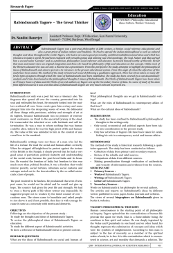 Education Rabindranath Tagore &ndash; The Great Thinker ABSTRACT