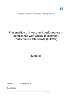 GIPS manual  - Norges Bank Investment Management