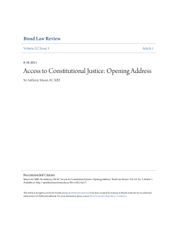 Access to Constitutional Justice: Opening Address