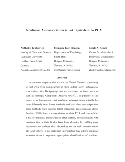 Nonlinear autoassociation is not equivalent to PCA. Neural