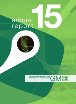 gmi annu al report 2 0 15 - the Gregor Mendel Institute