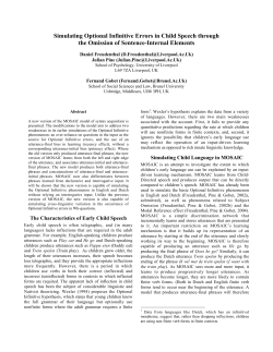 Simulating Optional Infinitive Errors in Child Speech through the