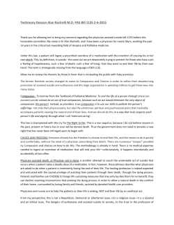 Testimony Deacon Alan Rastrelli M.D. PAS Bill 1135 2-6-2015