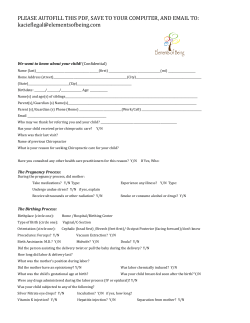 Child Intake Form - Elements of Being, Chiropractor