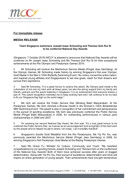 MCCY Media Release for 2016 National Day Awards