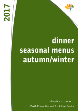 Dinner menus - Perth Convention and Exhibition Centre