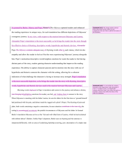 As penned by Butler, Murray and Pope, Homer`s The Odyssey