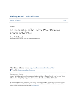 An Examination of the Federal Water Pollution Control Act of 1972