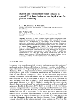 Runoff and soil loss from bench terraces in upland West Java