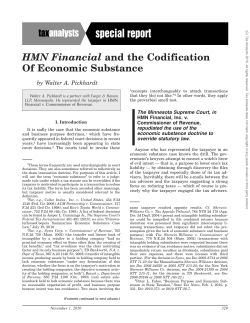 HMN Financial and the Codification Of Economic Substance