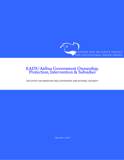 EADS/Airbus Government Ownership, Protection, Intervention