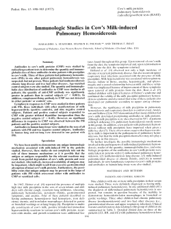 Immunologic Studies in Cow`s Milk-induced Pulmonary