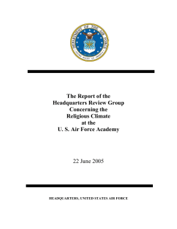 The Report of the Headquarters Review Group Concerning the