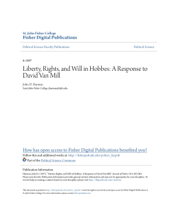 Liberty, Rights, and Will in Hobbes - Fisher Digital Publications