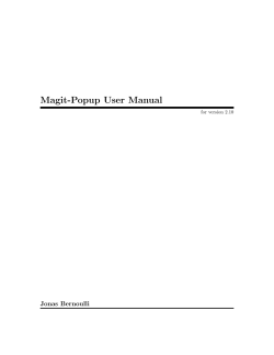 Magit-Popup User Manual