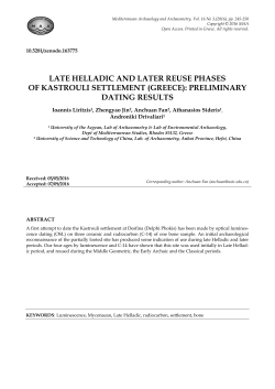 PDF - Mediterranean Archaeology and Archaeometry