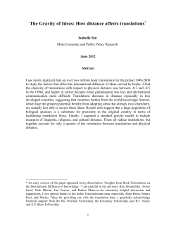 The Gravity of Ideas: How distance affects translations