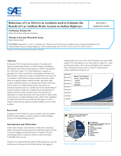Behaviour of Car Drivers in Accidents used to Estimate