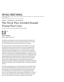The Week They Decided Donald Trump Was Crazy