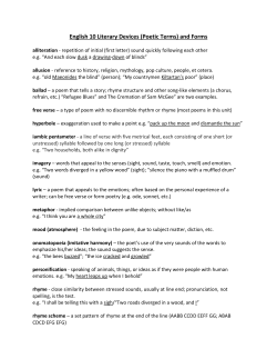 English 10 Literary Devices (Poetic Terms) and Forms