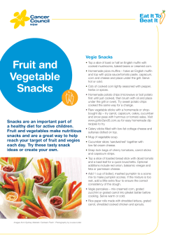 Fruit and Vegetable Snacks