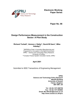 Design Performance Measurement in the Construction Sector: A