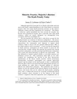 Minority Practice, Majority`s Burden: The Death Penalty Today