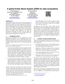 A global Entity Name System (ENS) for data