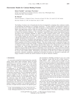 Electrostatic Models for Calcium Binding Proteins