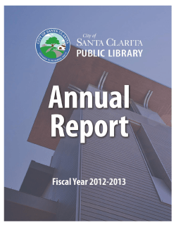 SCPL Annual Report 2013 - Santa Clarita Public Library
